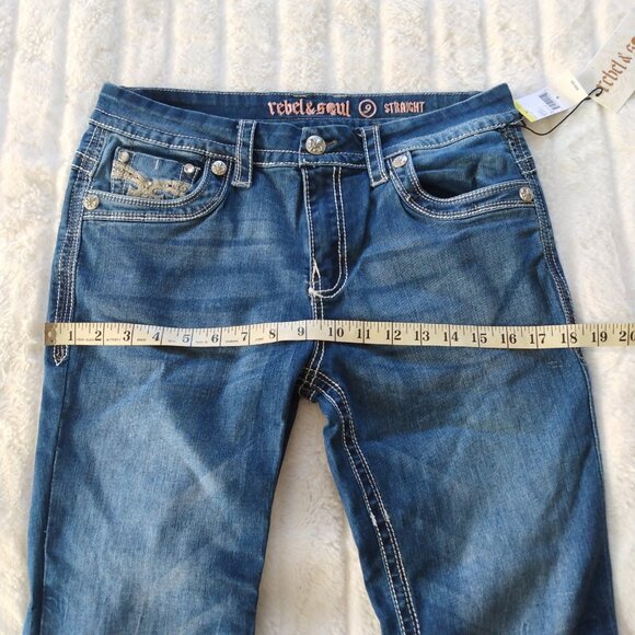 NWT Rebel & Soul sz 9 straight leg jeans - Picture 10 of 11